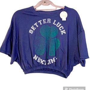OFFLINE BY AERIE CROP STYLE GRAPHIC “ BETTER LUCK NEXT TUME” Sz M NWT